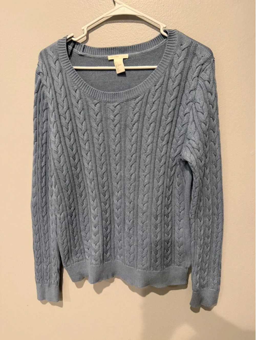 H&M Blue Cable Knit Sweater Women’s Large